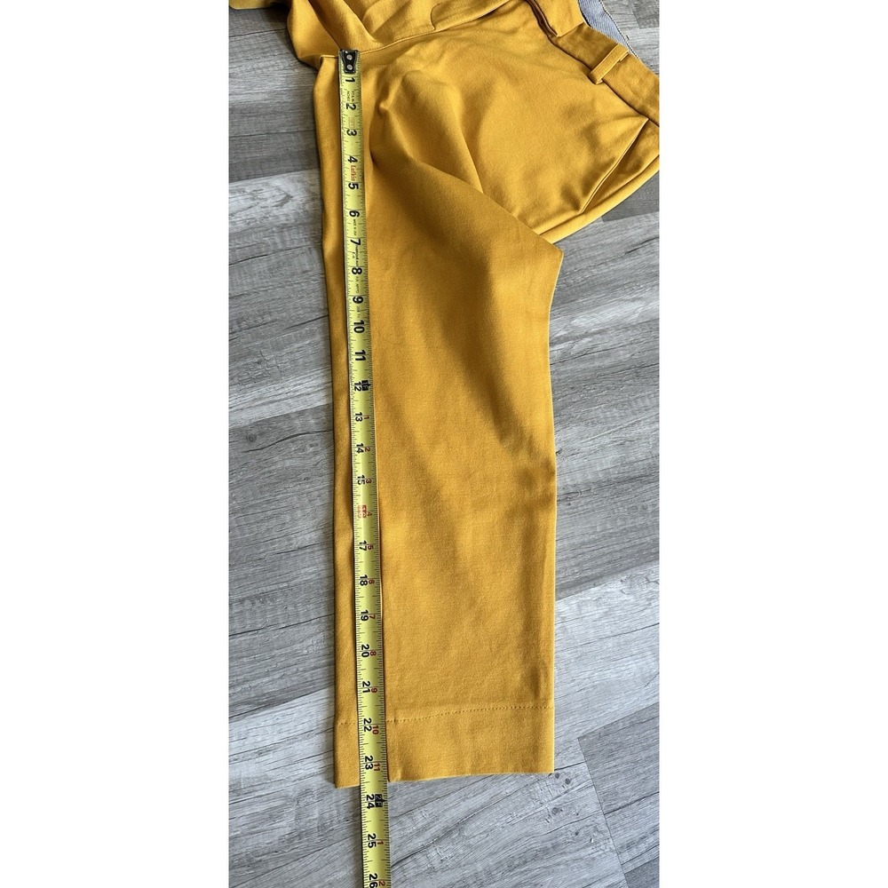 Malu Yellow dress pants cropped women's Size Large L Slit - Picture 14 of 15